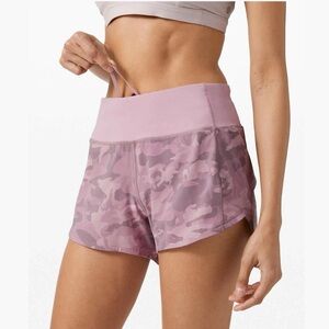 LIKE NEW🏃🏻‍♀️Lululemon Speed Up Athletic Shorts Camo Pink Taupe Women Sz 8 Tall